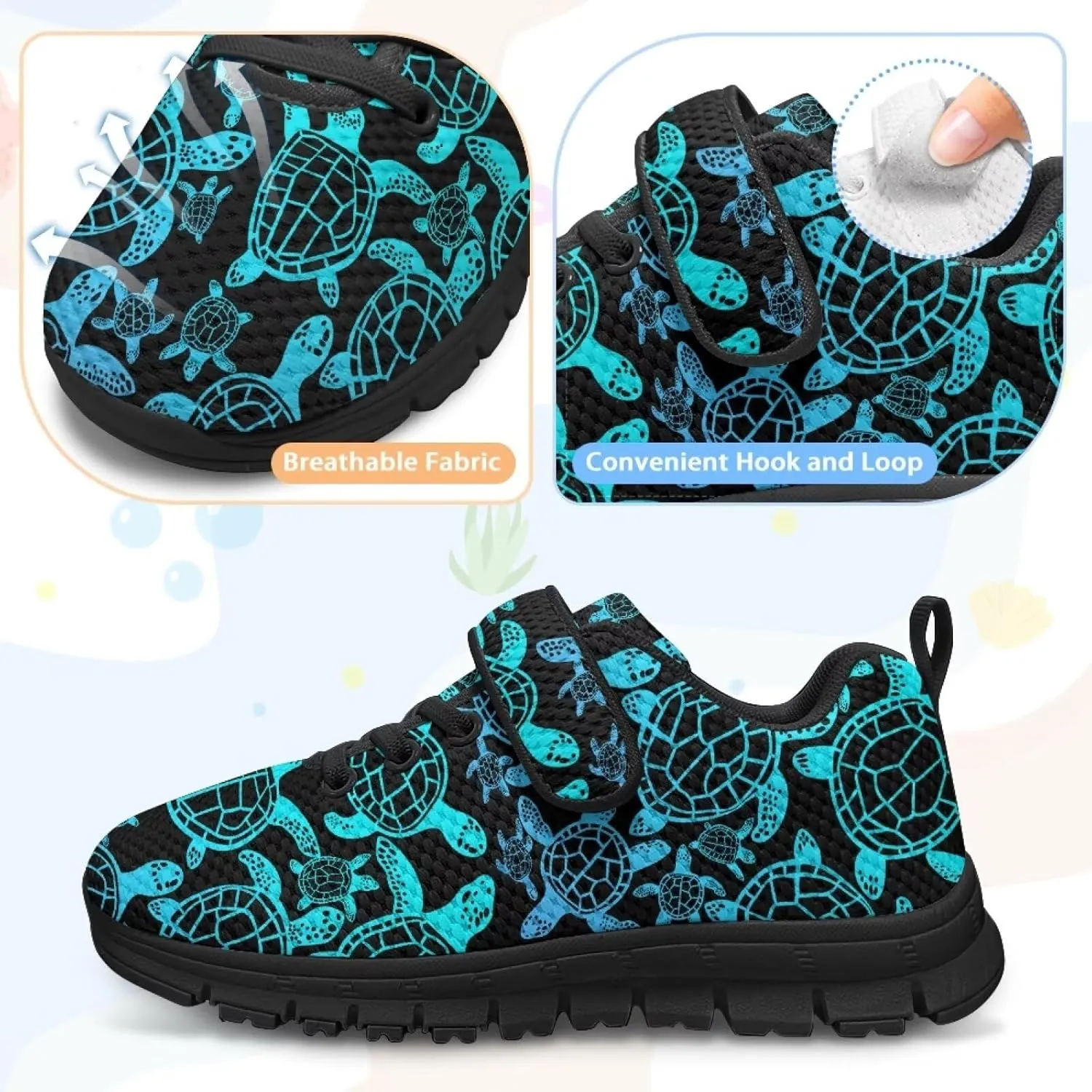 Kids Lightweight Strap Athletic Tennis Shoes Animal Sneakers Breathable Sports Running Walking Shoes for Boys Girls US 11-15