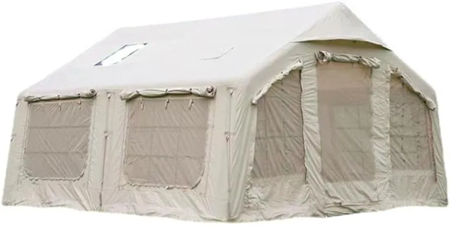 Large Inflatable Glamping Tent Oxford Camping Tent Outdoor Blow Up Tent Rain and Sun Protection, Easy to Set Up and Comfortable to Use