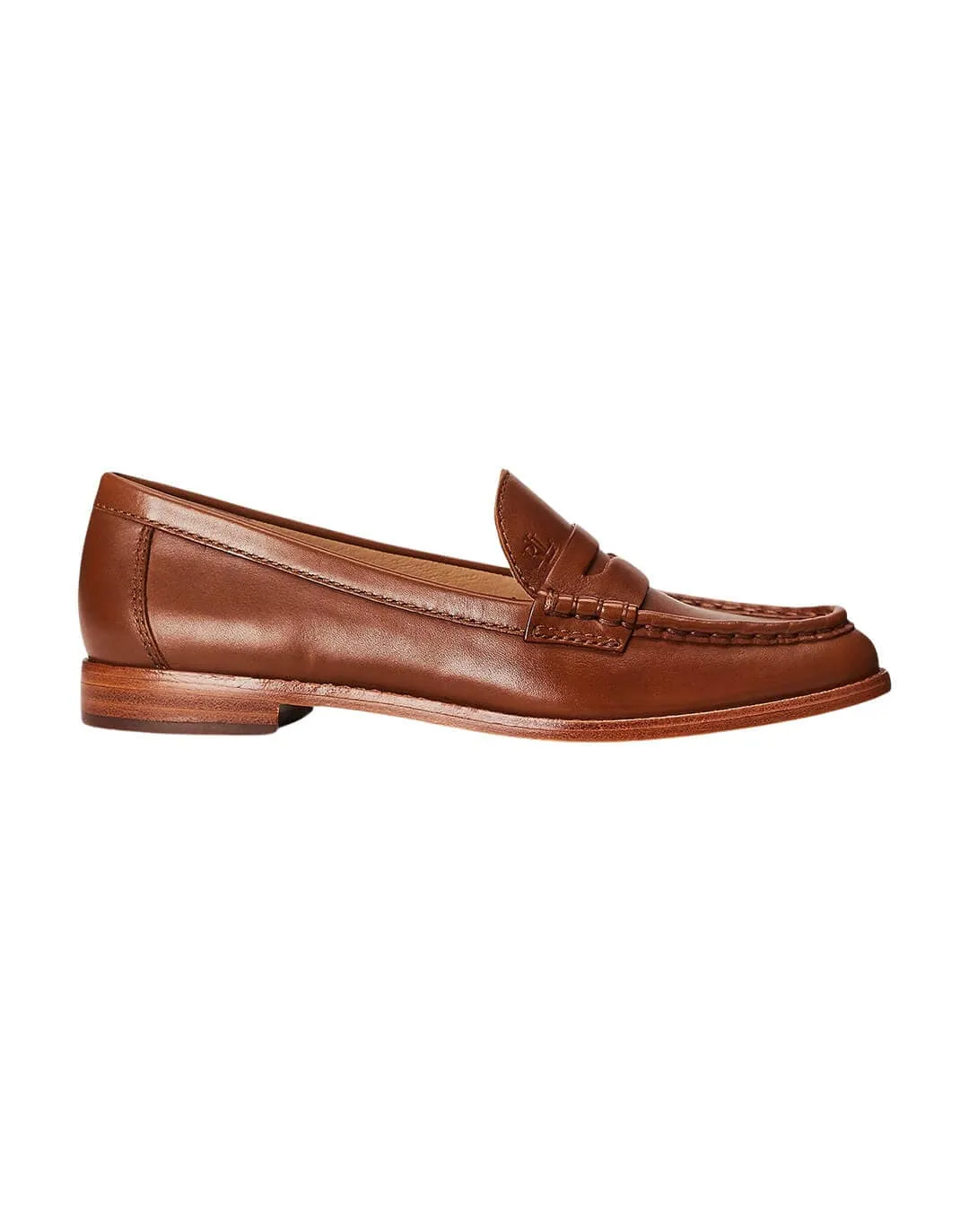 Lauren by Ralph Lauren Brown Wynnie Burnished Leather Loafer