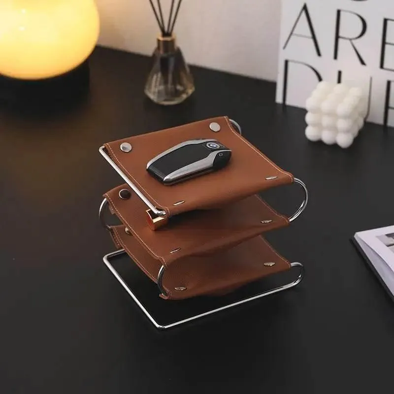 Leather Desk Organizer - Oxford Style Office Storage