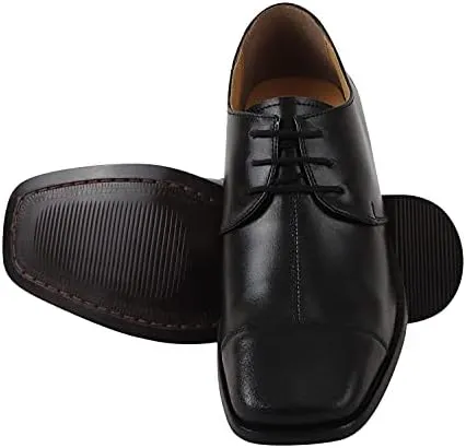 LIBERTYZENO Boys Animal Print Genuine Leather Kids Lace Up Oxford Dress Shoes for Prom Graduation