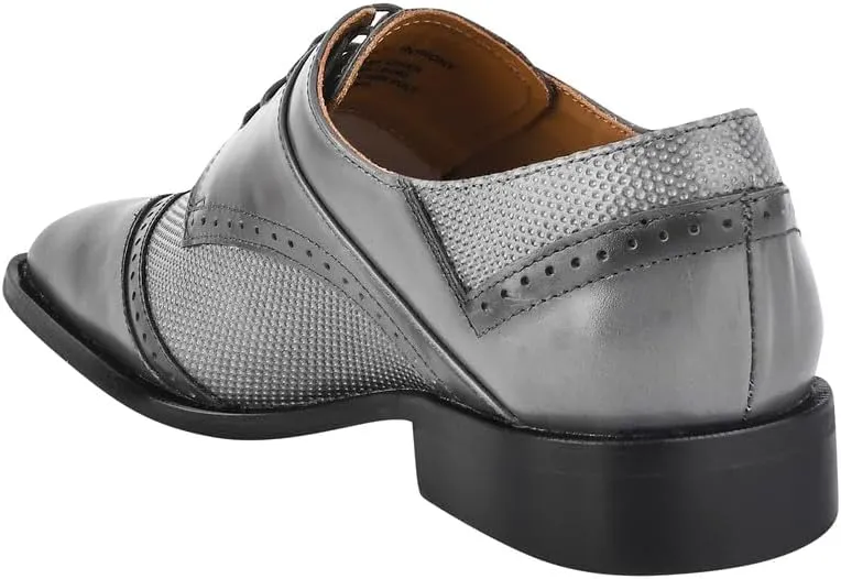 LIBERTYZENO Mens Tread Design Genuine Leather Lace Up Oxford Dress Shoes