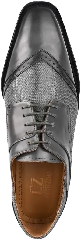 LIBERTYZENO Mens Tread Design Genuine Leather Lace Up Oxford Dress Shoes