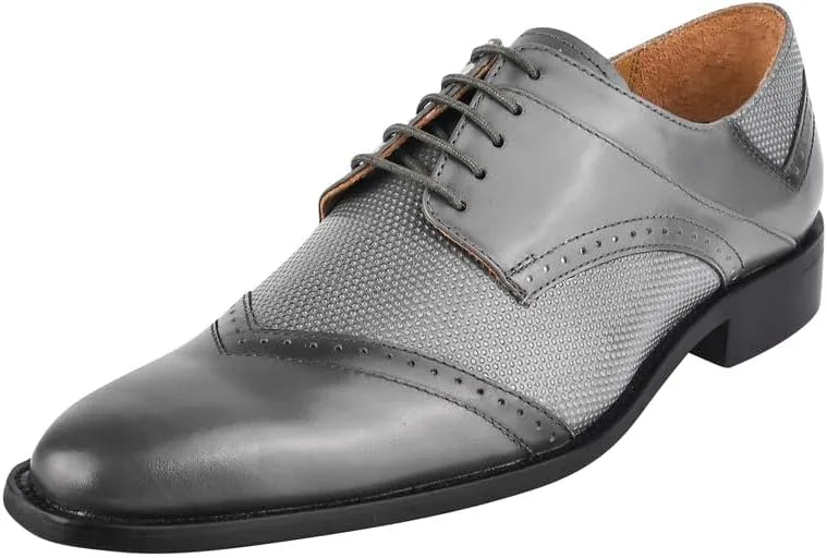 LIBERTYZENO Mens Tread Design Genuine Leather Lace Up Oxford Dress Shoes