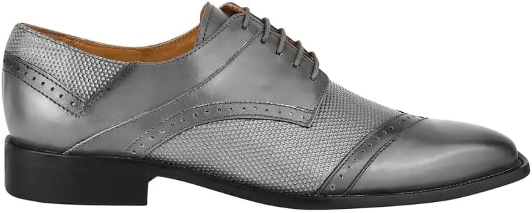LIBERTYZENO Mens Tread Design Genuine Leather Lace Up Oxford Dress Shoes