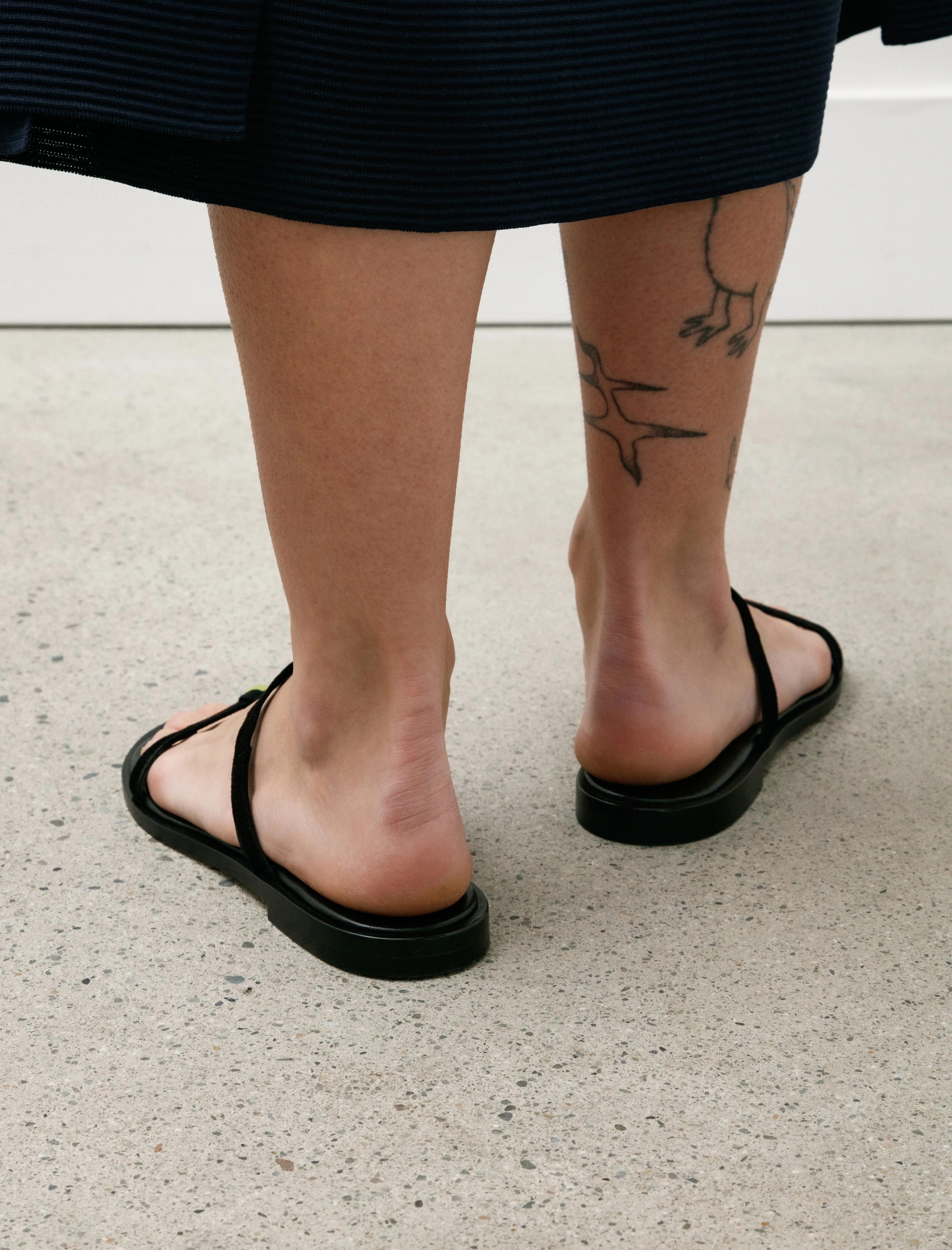 Lips Suede Sandal Black