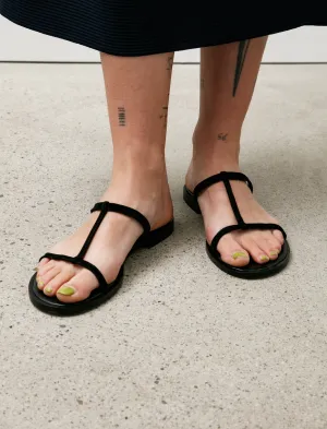 Lips Suede Sandal Black
