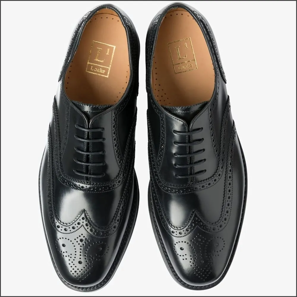 Loake 302 Black Classic Brogue Oxford Shoe@