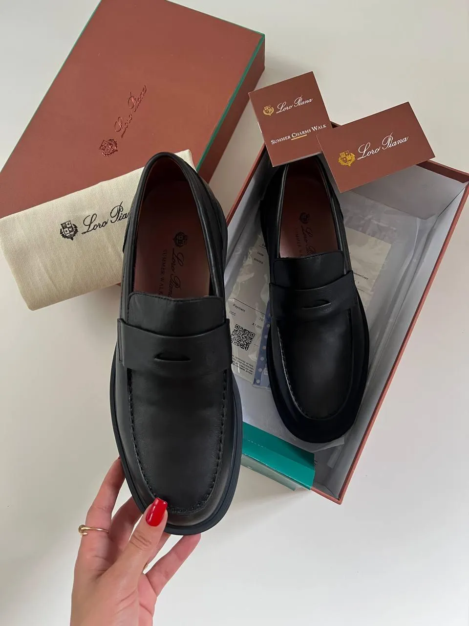 Loro Piana Black Loafers