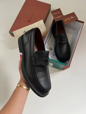 Loro Piana Black Loafers