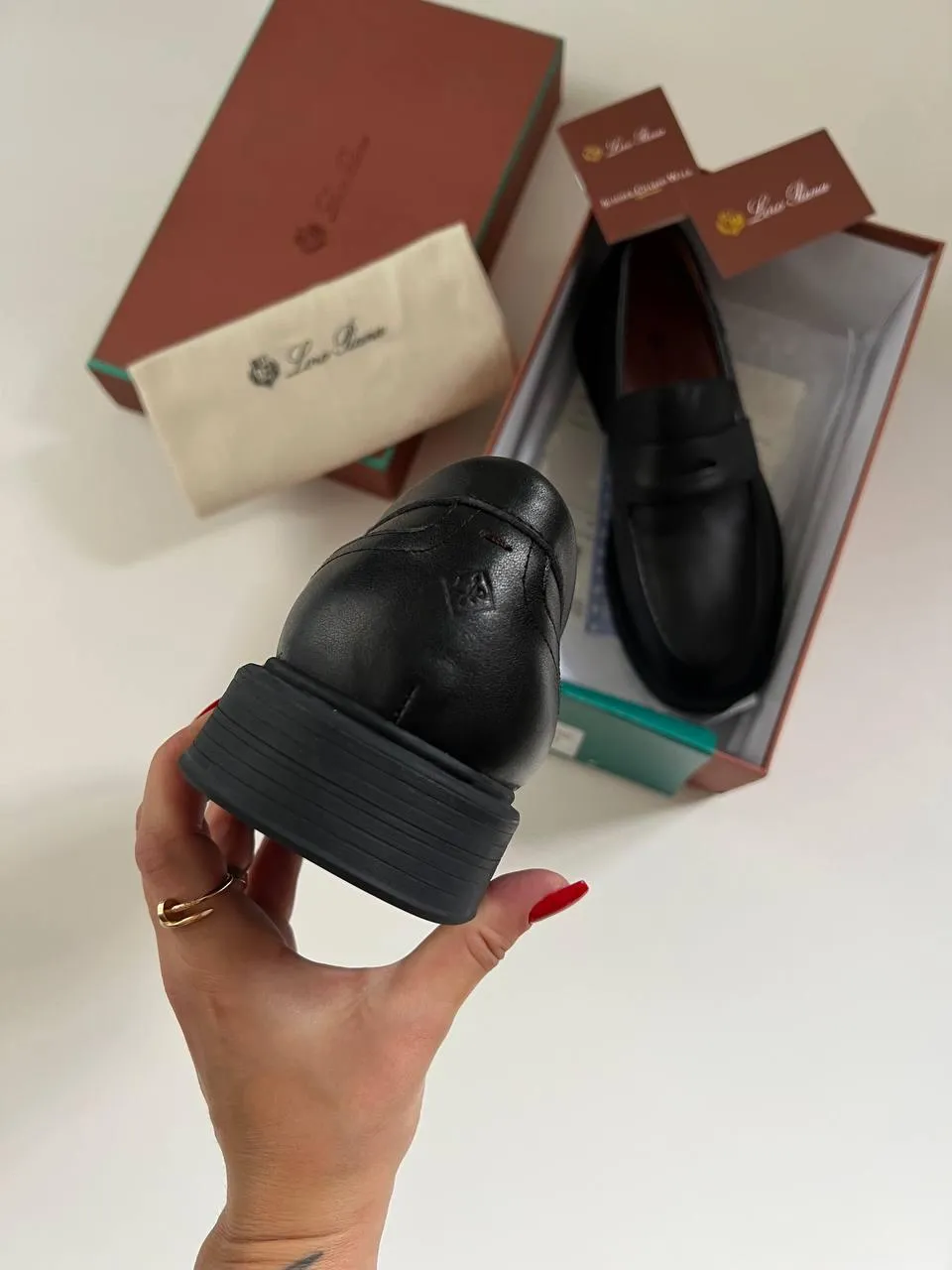 Loro Piana Black Loafers