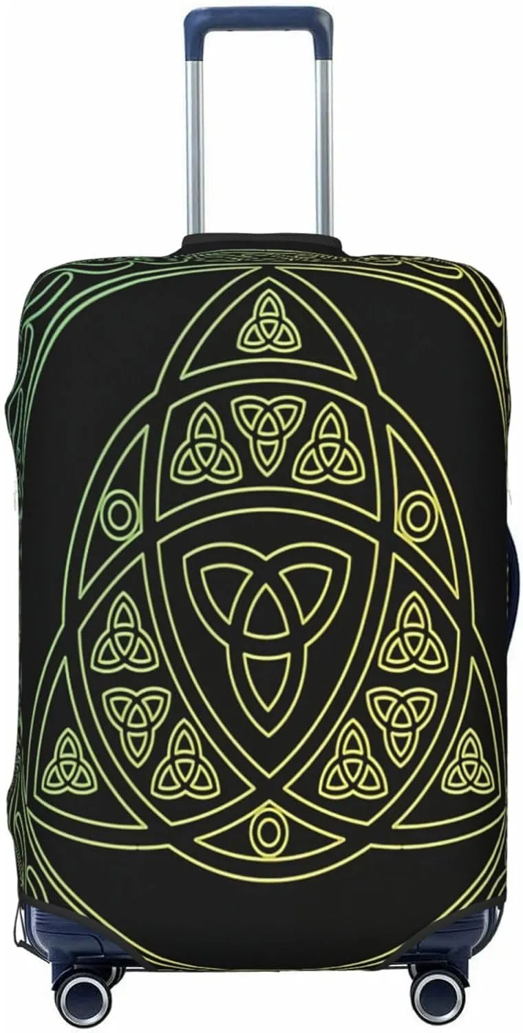 Luggage Cover For Travel Vikings Mystical Infinity Celtic Trinity Knot– Scratch-Resistant Ideal For Travel 20-28 Inch.