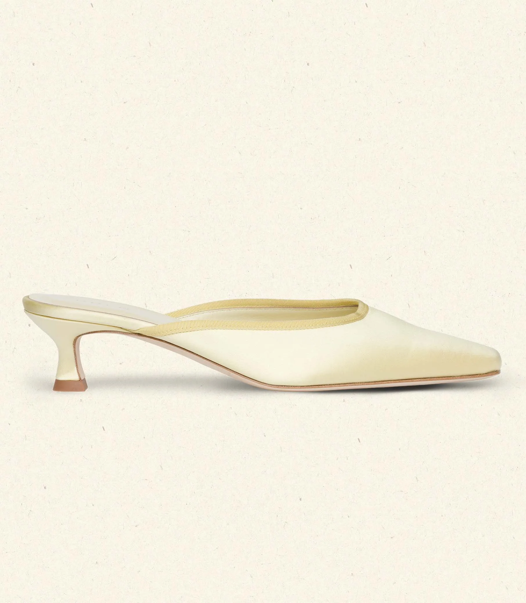LUMA HEEL -- LEMON SATIN
