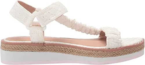 Madden Girl Women's Gigi Flat Sandal, White Eyelet, 8