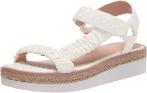 Madden Girl Women's Gigi Flat Sandal, White Eyelet, 8