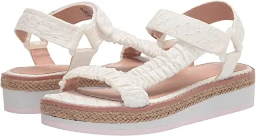 Madden Girl Women's Gigi Flat Sandal, White Eyelet, 8