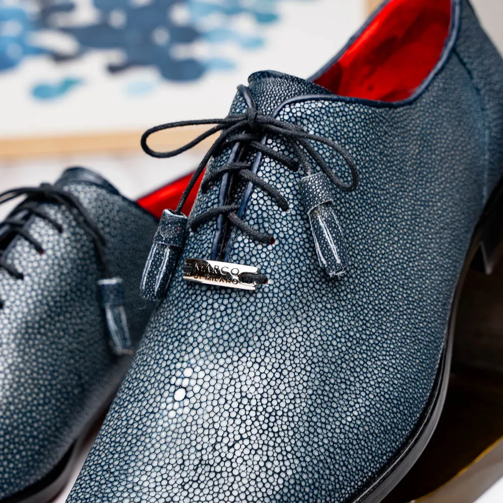 Marco Di Milano Pannuci in Navy Stingray Oxford Dress Shoes