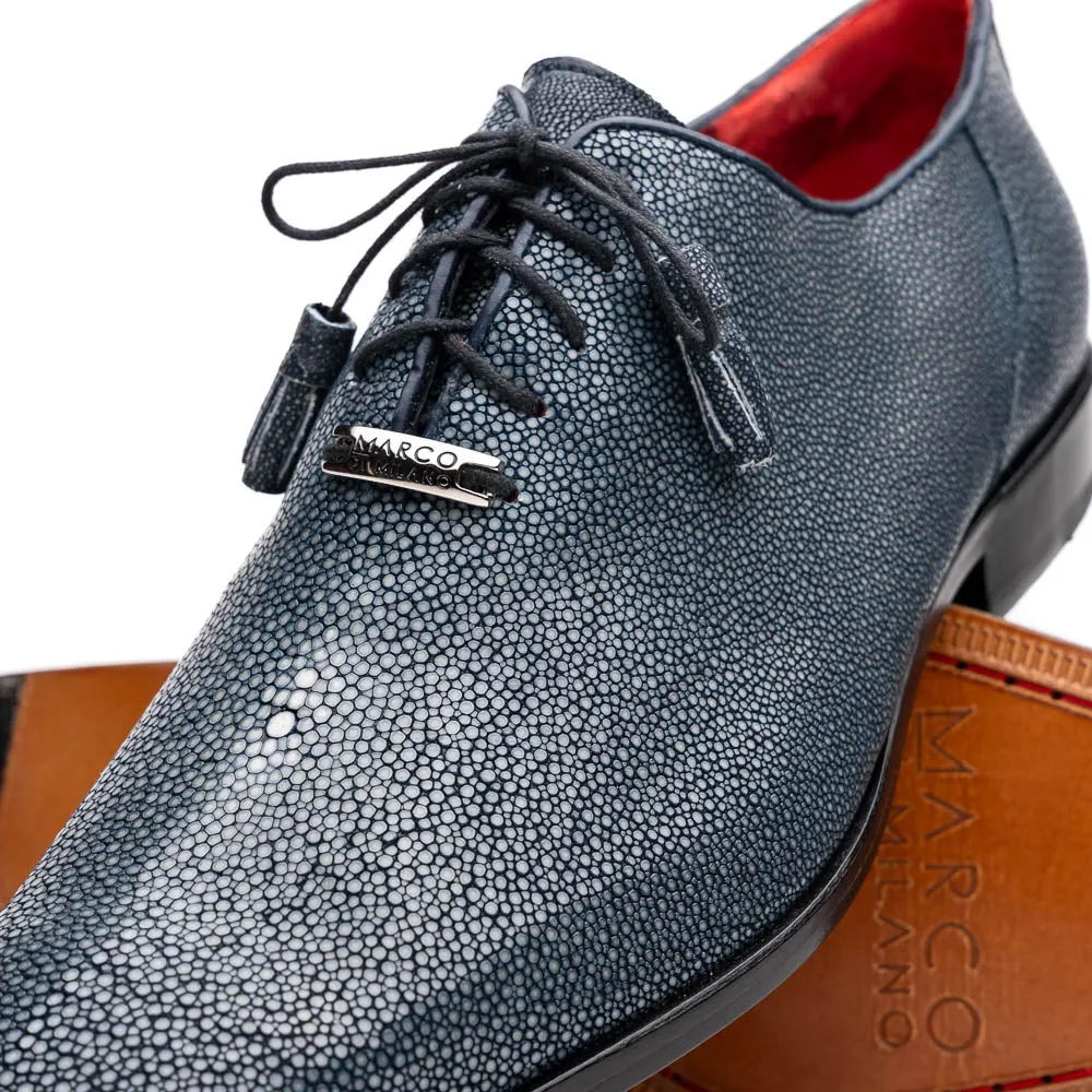 Marco Di Milano Pannuci in Navy Stingray Oxford Dress Shoes