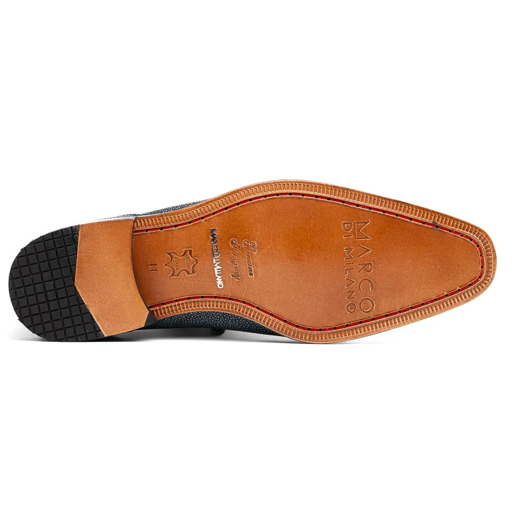 Marco Di Milano Pannuci in Navy Stingray Oxford Dress Shoes