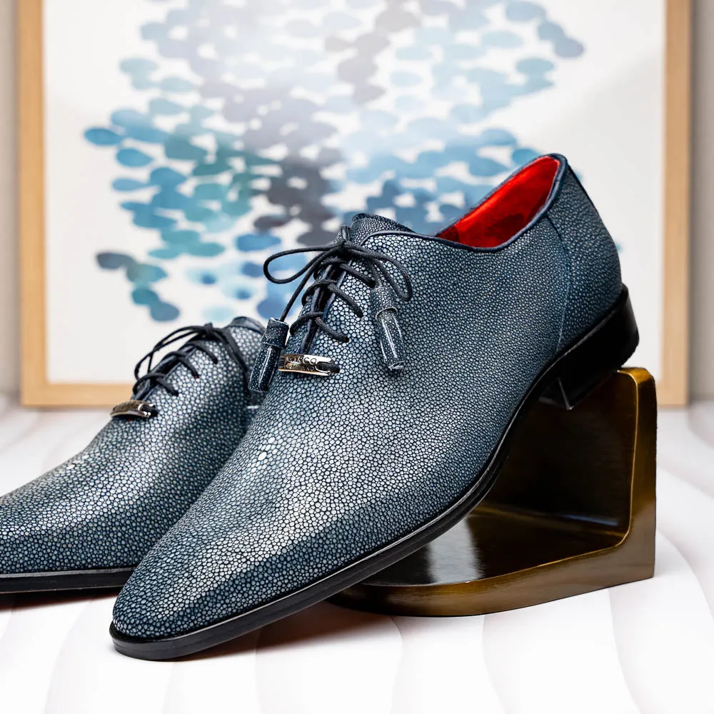Marco Di Milano Pannuci in Navy Stingray Oxford Dress Shoes