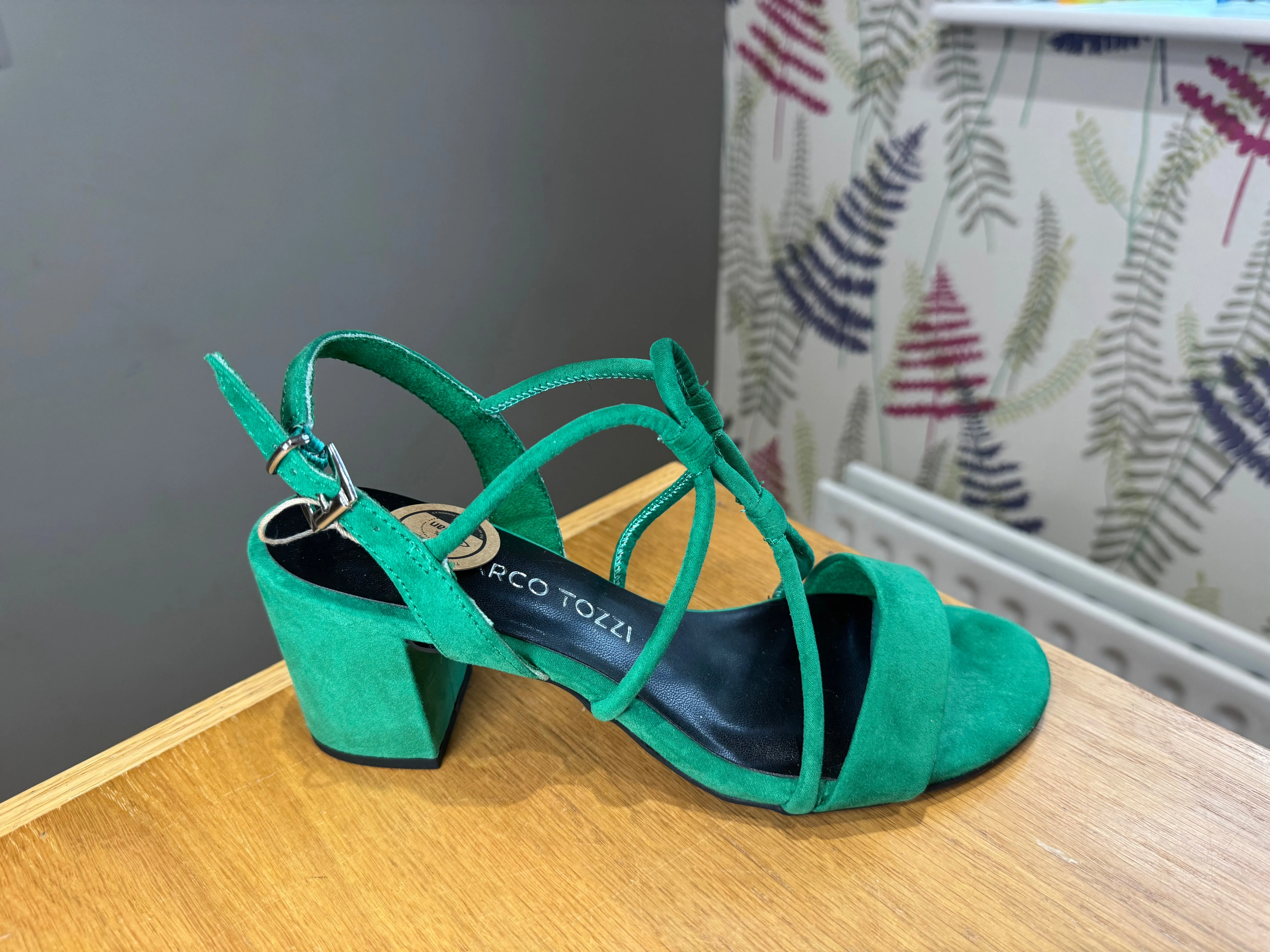 Marco Tozzi Green Block Sandal