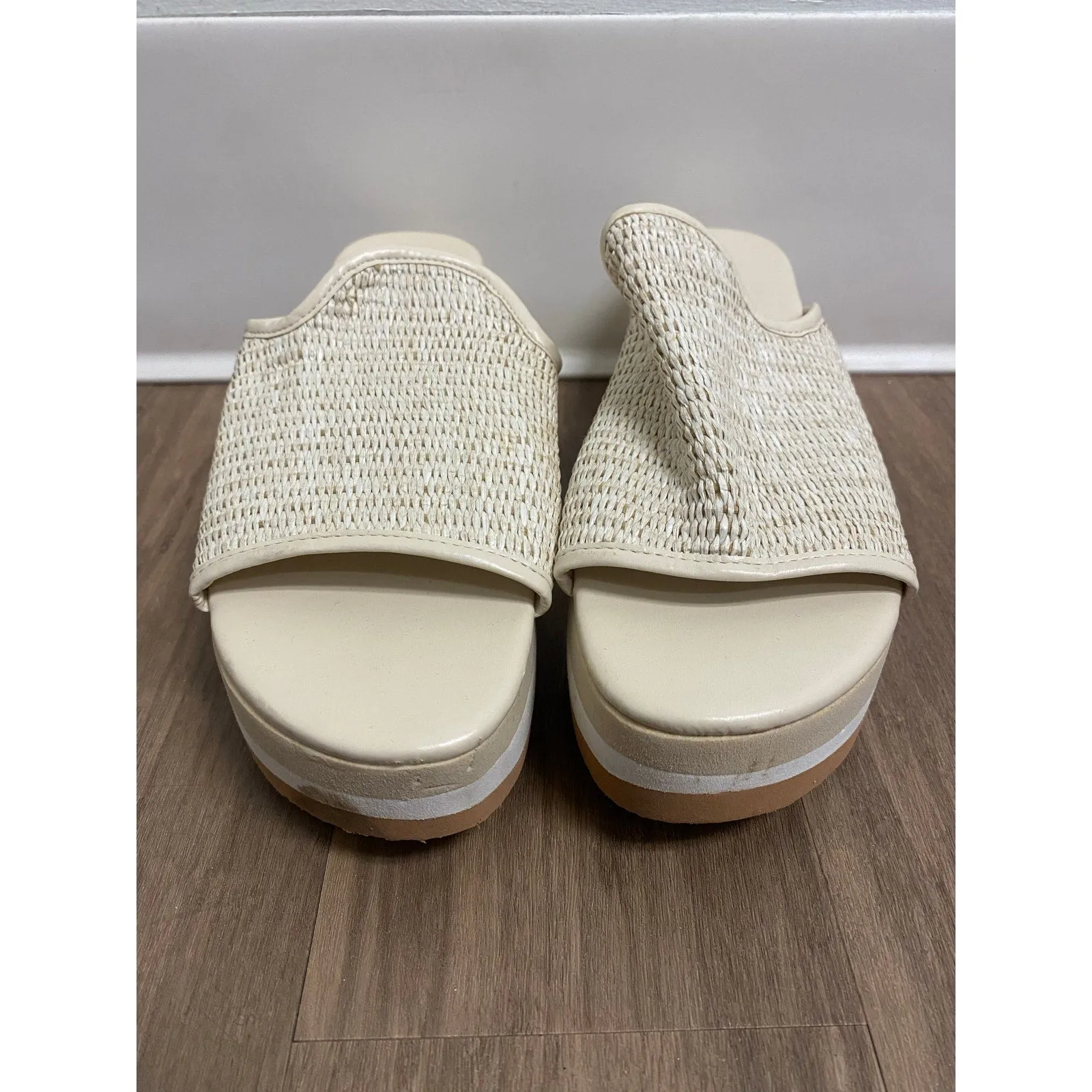 Matisse Tan Rafia Karma Platform Sandal Sz 7
