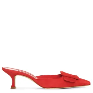 Maysale 50 red suede mule