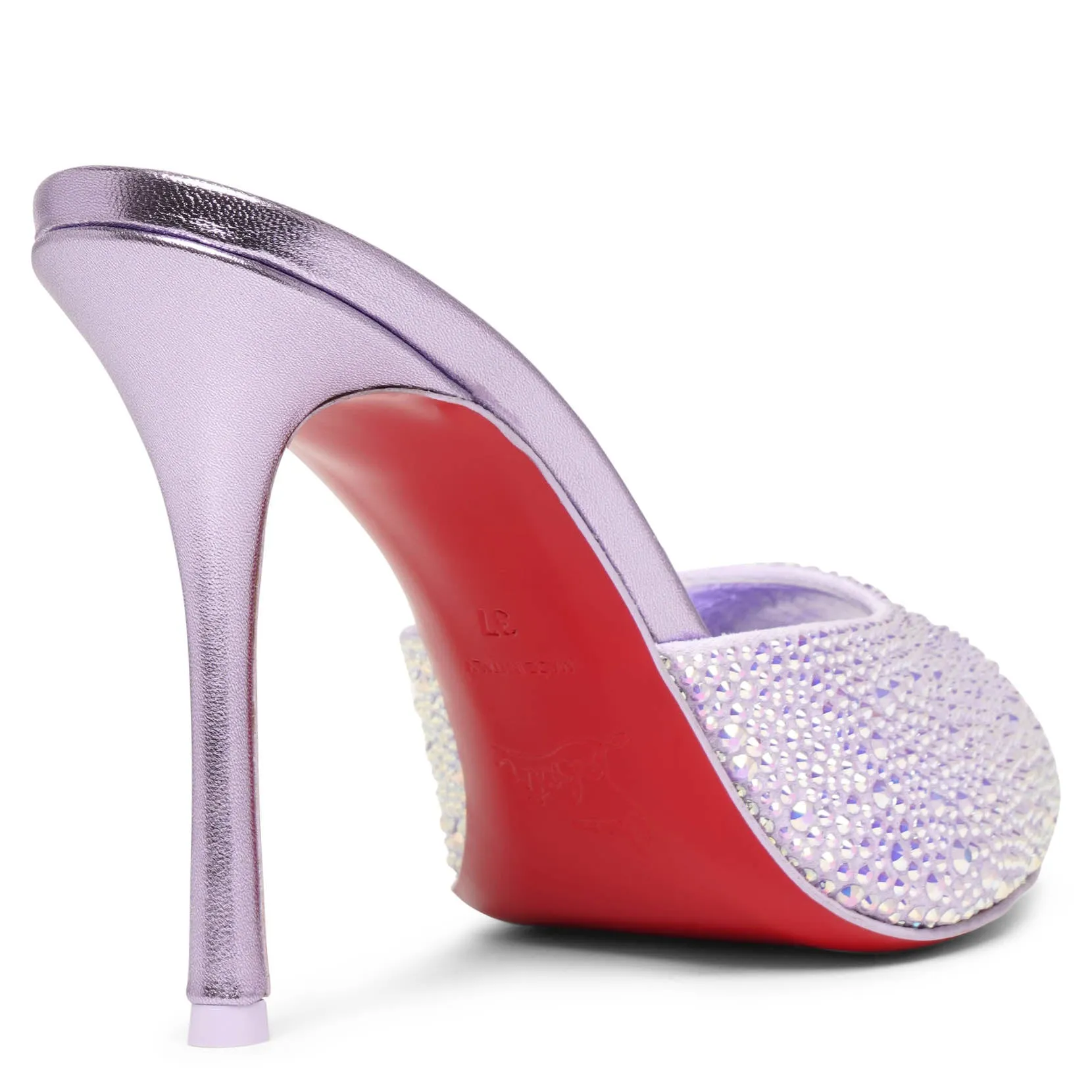 Me Dolly 100 strass metallic leather mules