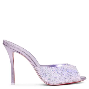 Me Dolly 100 strass metallic leather mules