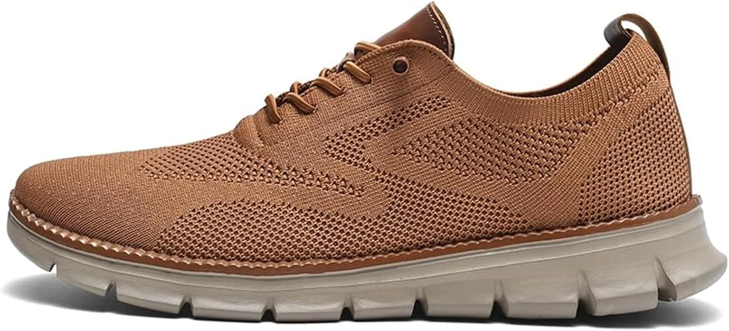 Mens Casual Dress Shoes,Breathable Lightweight Sports Shoes Mesh Shoes,Oxfords Lace Up Business Walking Shoes