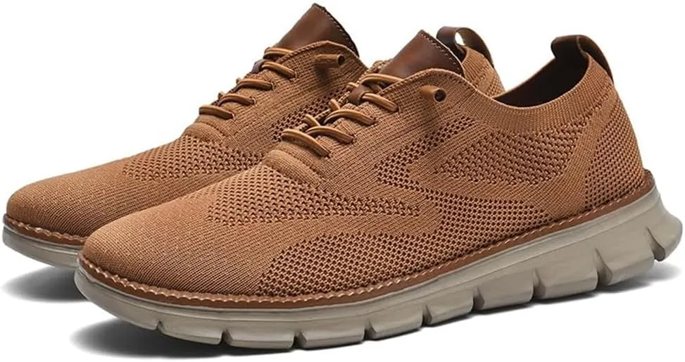 Mens Casual Dress Shoes,Breathable Lightweight Sports Shoes Mesh Shoes,Oxfords Lace Up Business Walking Shoes