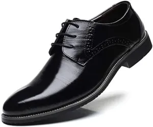 Men's Classic Oxford Dress Shoes, Lace-up Derby, Leather, Business Formal