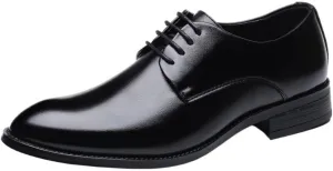 Mens Dress Shoes Leather Lace Up Business Casual Office Wedding Italian Style Fashion Shoes for Men Comfortable