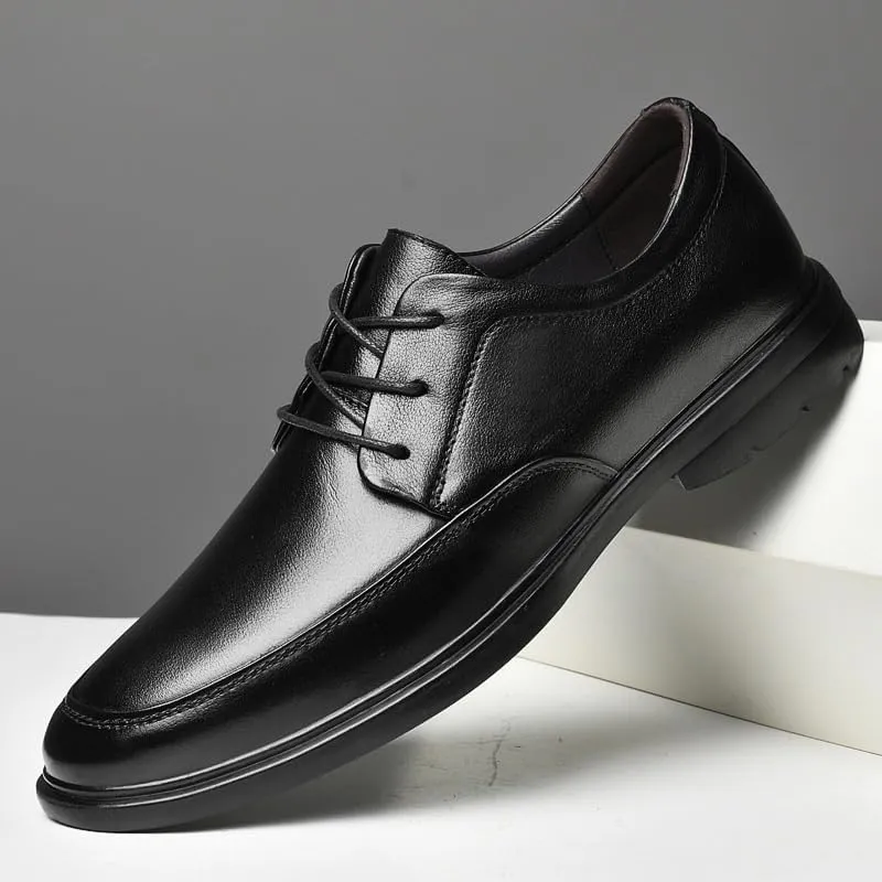Men's Fashion Oxfords Shoes Hand Stitched Business Formal Derby Shoes Classic Lace Up Low Top Leather Dress Shoes for Men