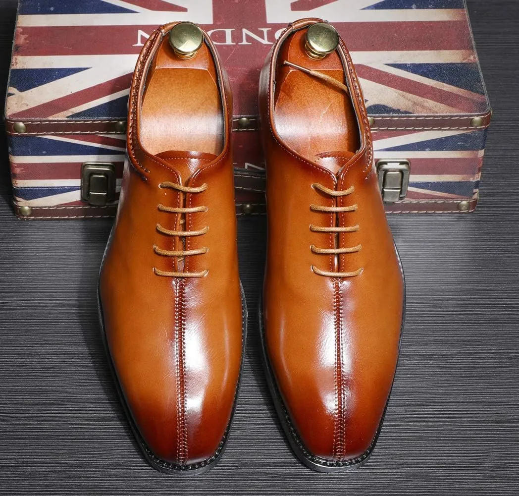 Mens Lace Up Dress Shoes Italy Prince Classic Modern Formal Leather Men Wholecut Oxford Shoes