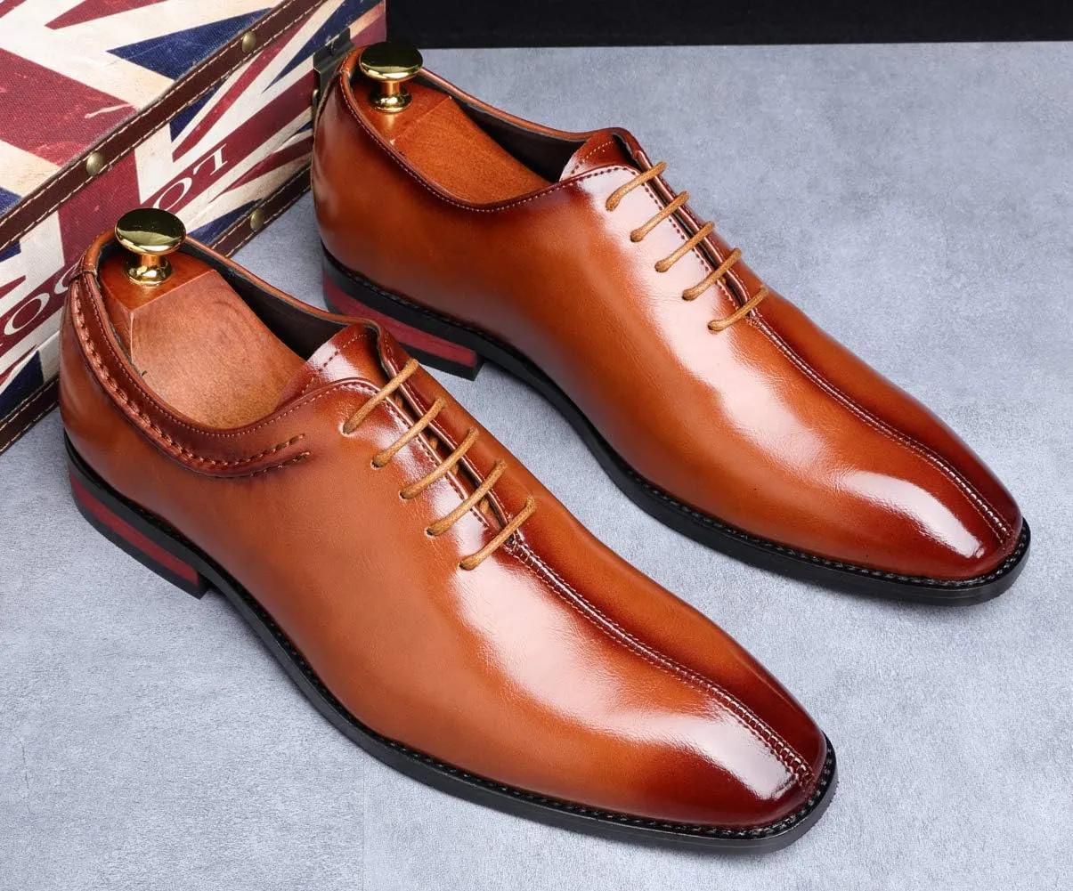 Mens Lace Up Dress Shoes Italy Prince Classic Modern Formal Leather Men Wholecut Oxford Shoes