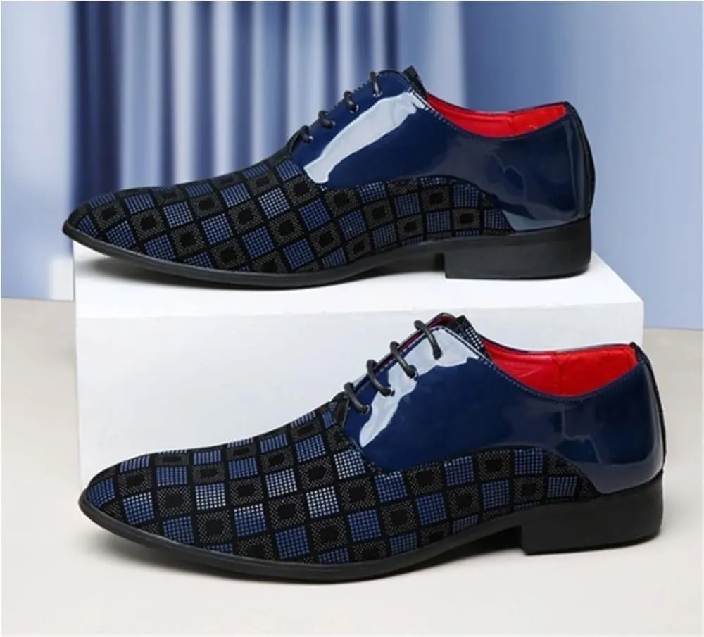 Men's Lace-Up Non-Slip Fashion Cap Toe Oxford Arch Support Formal Patent Shoes for Business Commuting Party Daily Activity