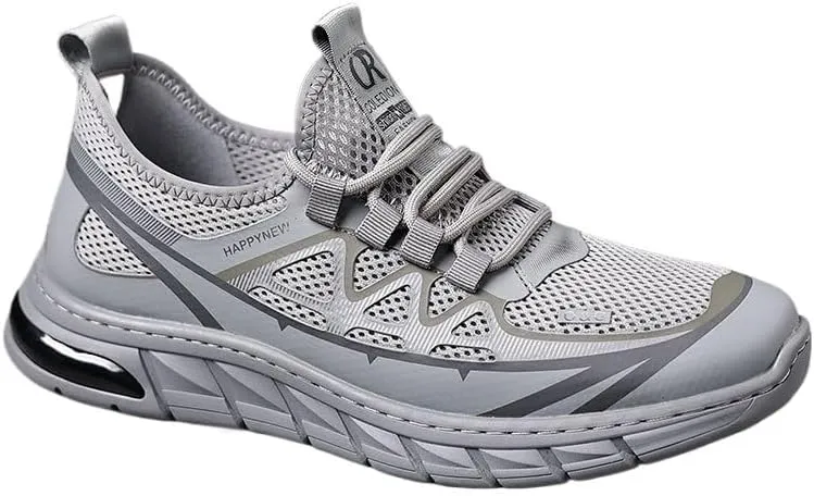 Men's Leather Breathable Sneakers Shoes Wedding Low Top Business Work Mesh Shoes