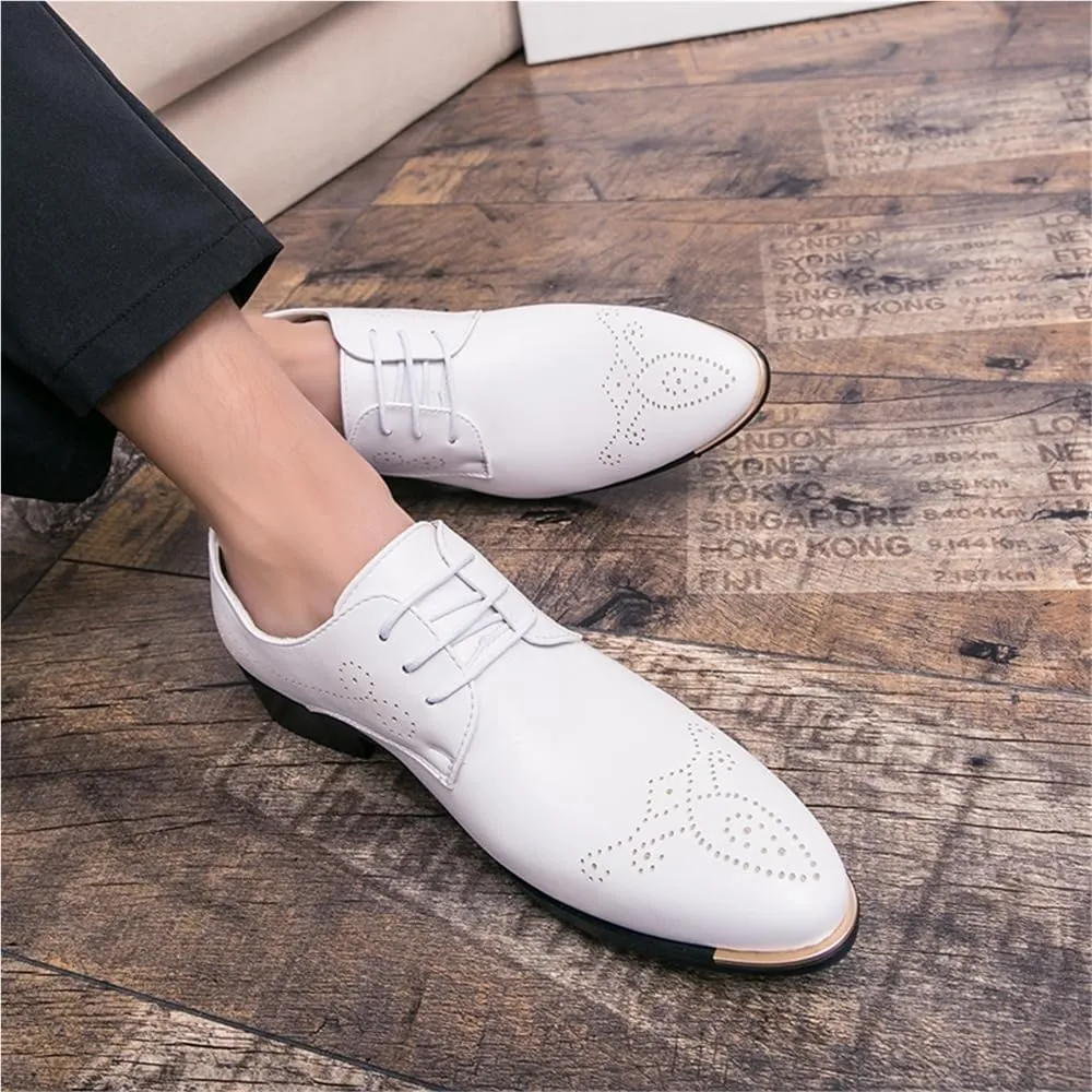 Mens Orthopedic Oxford Shoes Formal Business Lace Up Leather Pointed Toe Anti Slip Low Top Comfort Dress