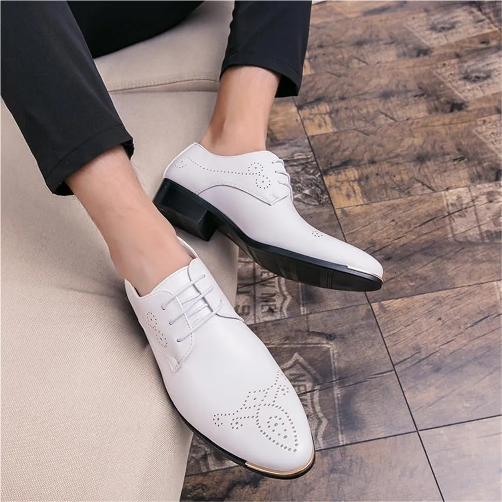 Mens Orthopedic Oxford Shoes Formal Business Lace Up Leather Pointed Toe Anti Slip Low Top Comfort Dress