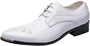 Mens Orthopedic Oxford Shoes Formal Business Lace Up Leather Pointed Toe Anti Slip Low Top Comfort Dress