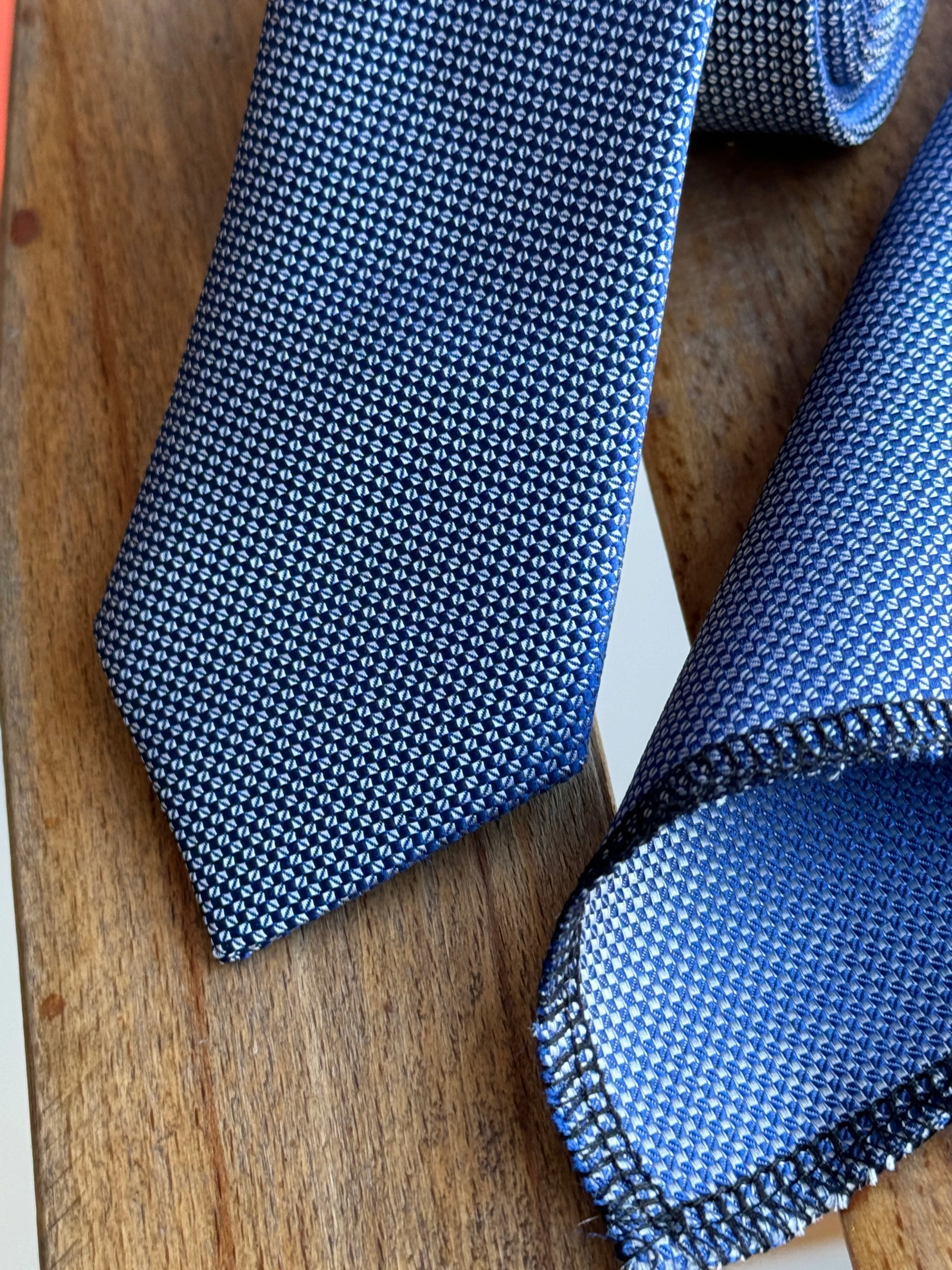Men’s Oxford Weave Slim Tie Formal Neckwear- Dusty Blue
