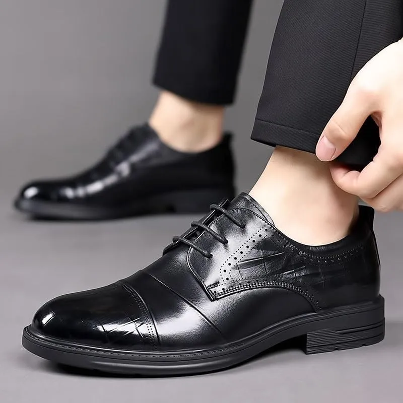 Men's Patent Leather Business Oxford Shoes Modern Wedding Office Work Tuxedo Derby Shoes for Men