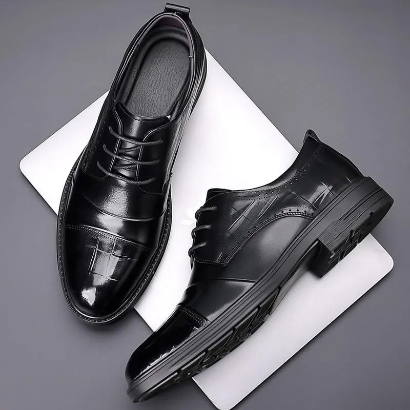 Men's Patent Leather Business Oxford Shoes Modern Wedding Office Work Tuxedo Derby Shoes for Men