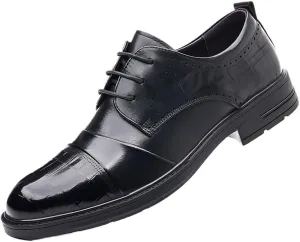 Men's Patent Leather Business Oxford Shoes Modern Wedding Office Work Tuxedo Derby Shoes for Men