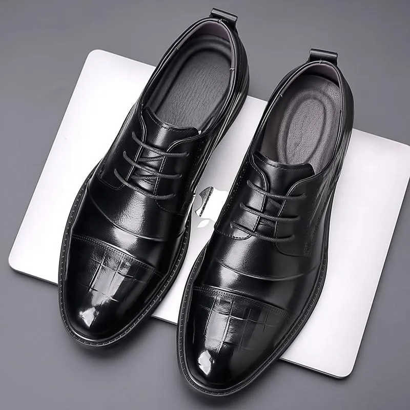 Men's Patent Leather Business Oxford Shoes Modern Wedding Office Work Tuxedo Derby Shoes for Men