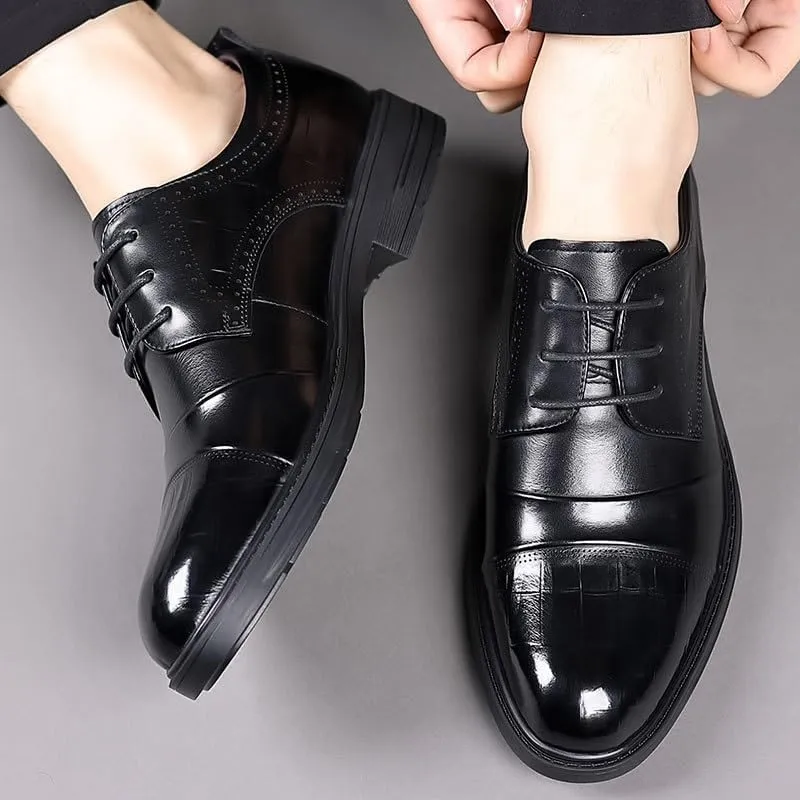 Men's Patent Leather Business Oxford Shoes Modern Wedding Office Work Tuxedo Derby Shoes for Men