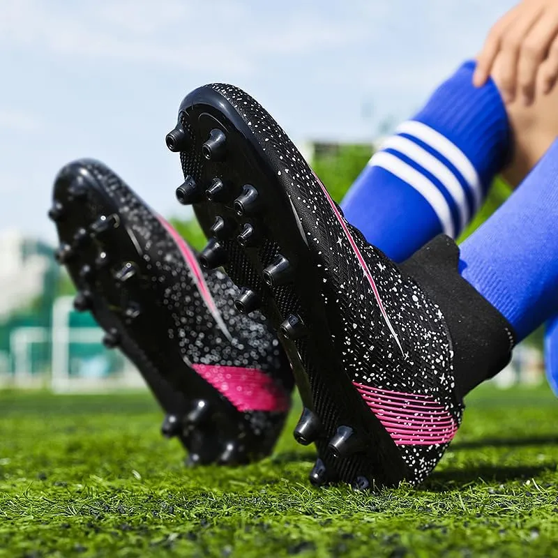 Men's Womens Soccer Shoes Football Cleats High-Tops Lace-Up Non-Slip Spikes Indoor Outdoor Sports Athletic Baseball Lacrosse Sneaker
