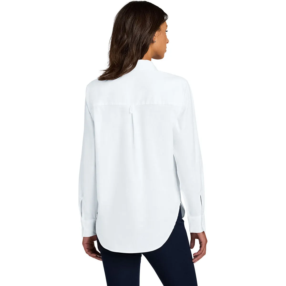 Mercer Mettle Women's White Long Sleeve Modern Oxford Shirt