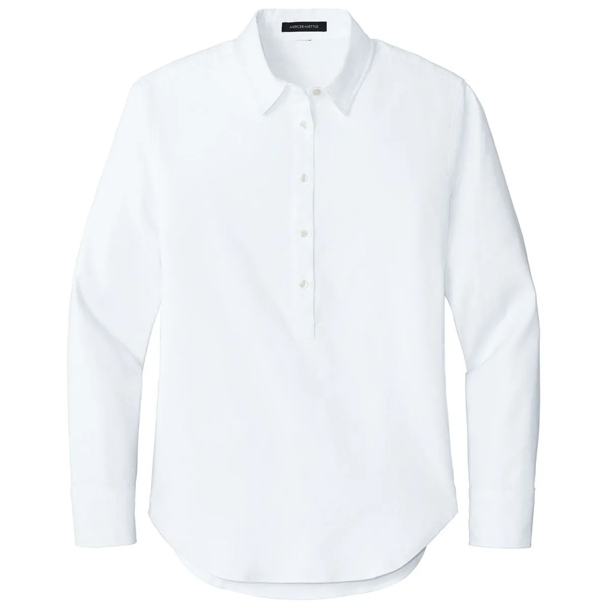 Mercer Mettle Women's White Long Sleeve Modern Oxford Shirt